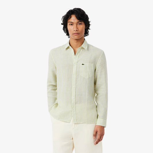 Regular Fit Striped Linen Shirt-CH6985