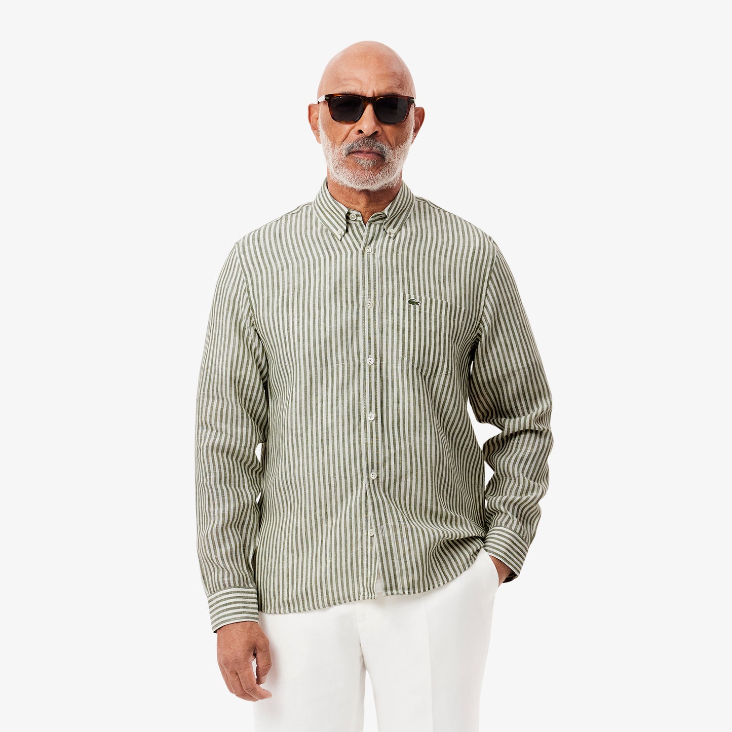Regular Fit Striped Linen Shirt-CH6985