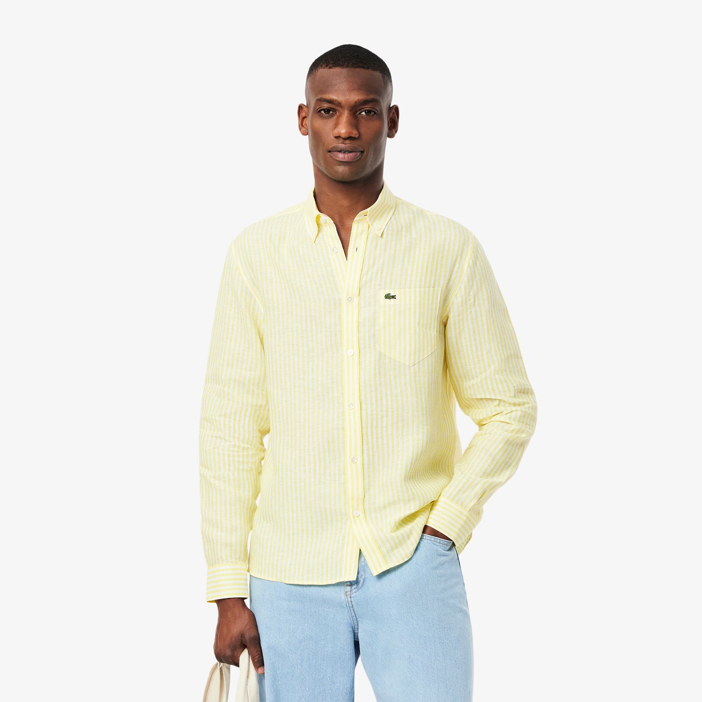 Regular Fit Striped Linen Shirt-CH6985
