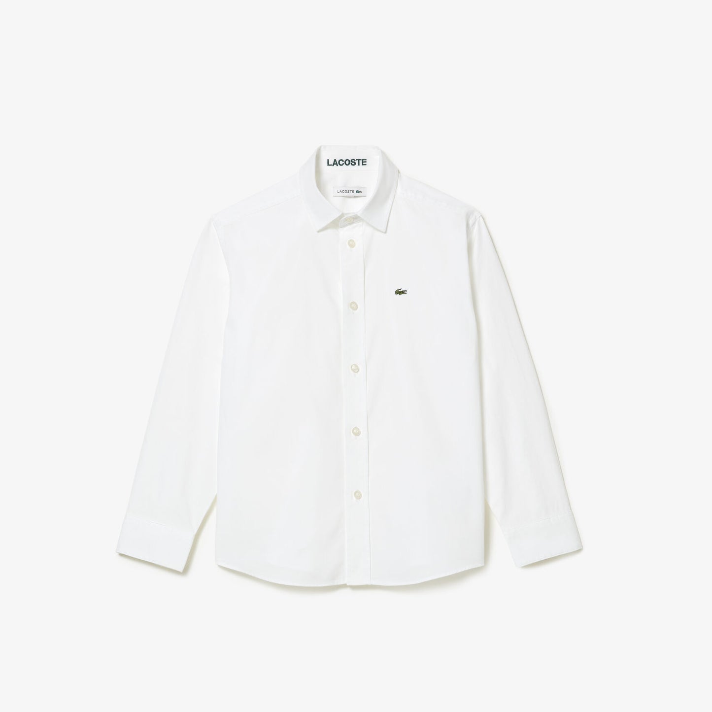 Kids' Lacoste Striped Print Oxford Cotton Shirt - CJ9724
