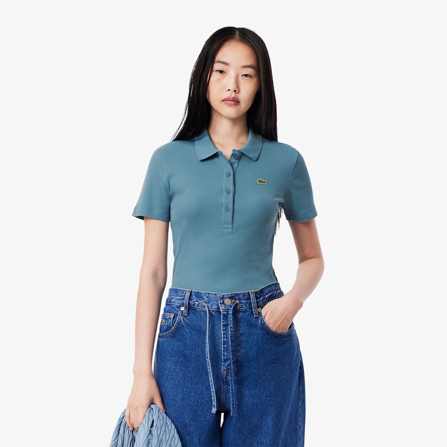 Slim Fit L.12.D Ribbed Cotton Polo Shirt-DF5377