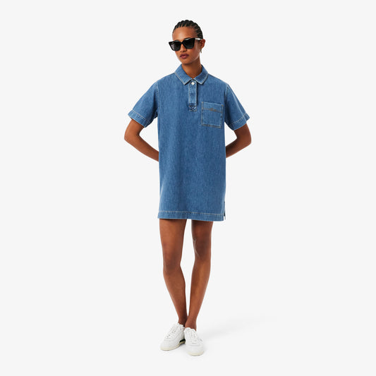 Oversized Denim Polo Dress-EF0192