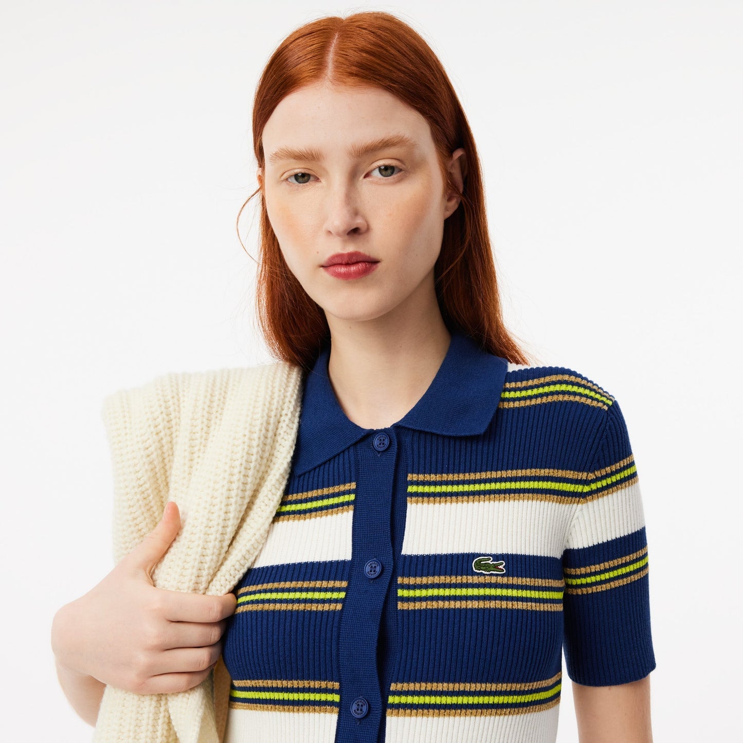 Rib Knit Striped Shirt Dress-EF2554