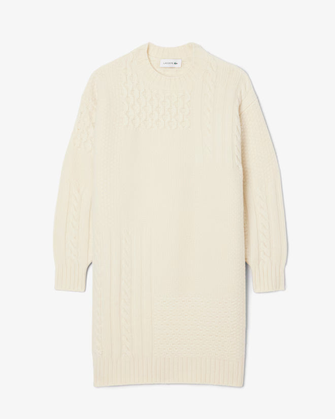 Patchwork Effect Wool Sweater Dress - EF4173