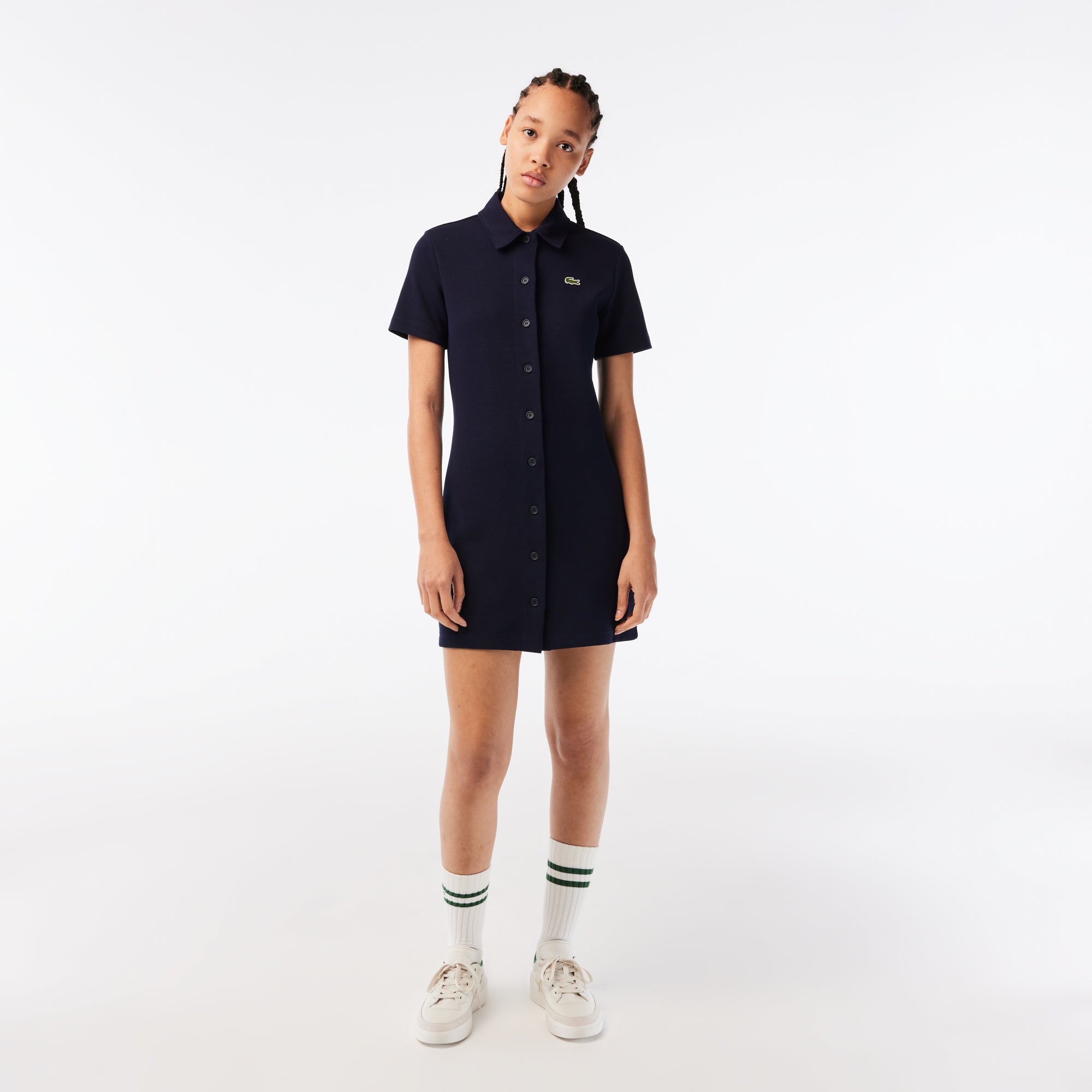 Buy Womens Lacoste Organic Cotton Buttoned Polo Dress Online Lebanon Online Shopping Lebanon LACOSTE LEBANON