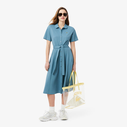 Flared Petit Pique Polo Dress-EF9621