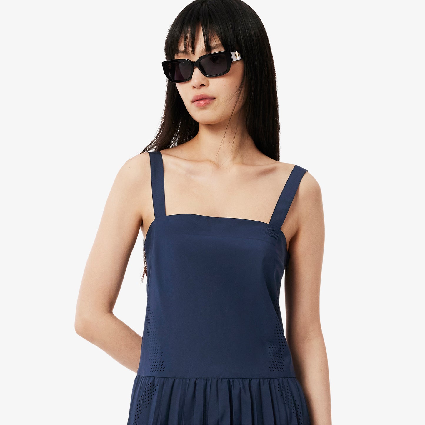 Long Pleated Strap Dress-EF9723