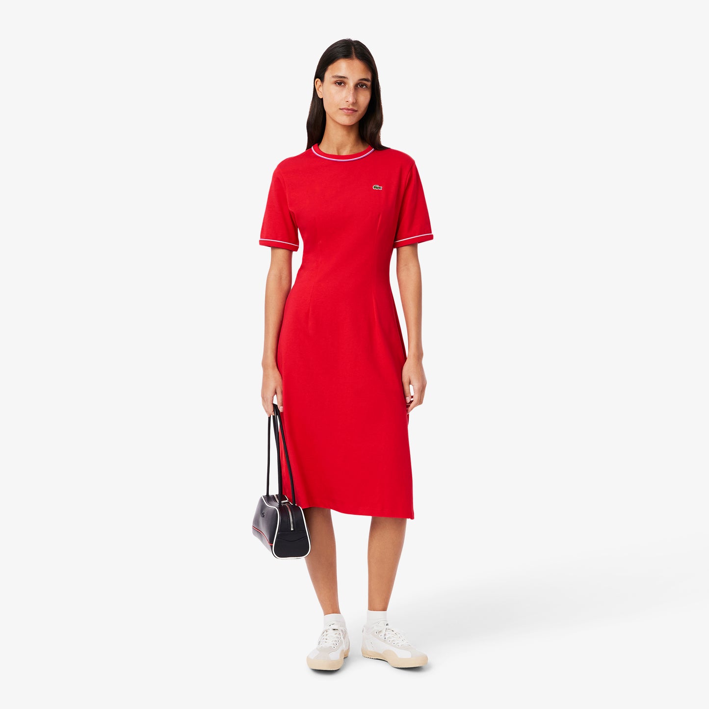 Trim Accent Jersey T-shirt Dress-EF9988