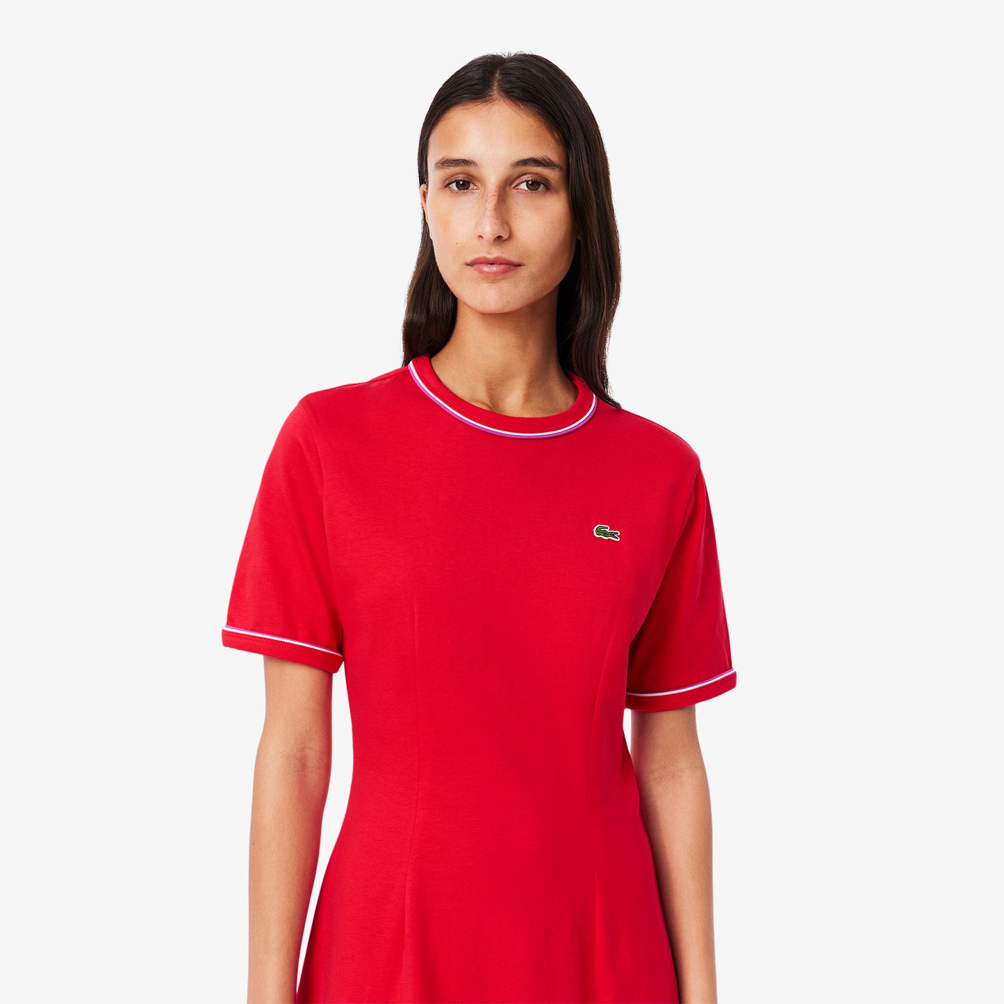 Trim Accent Jersey T-shirt Dress-EF9988