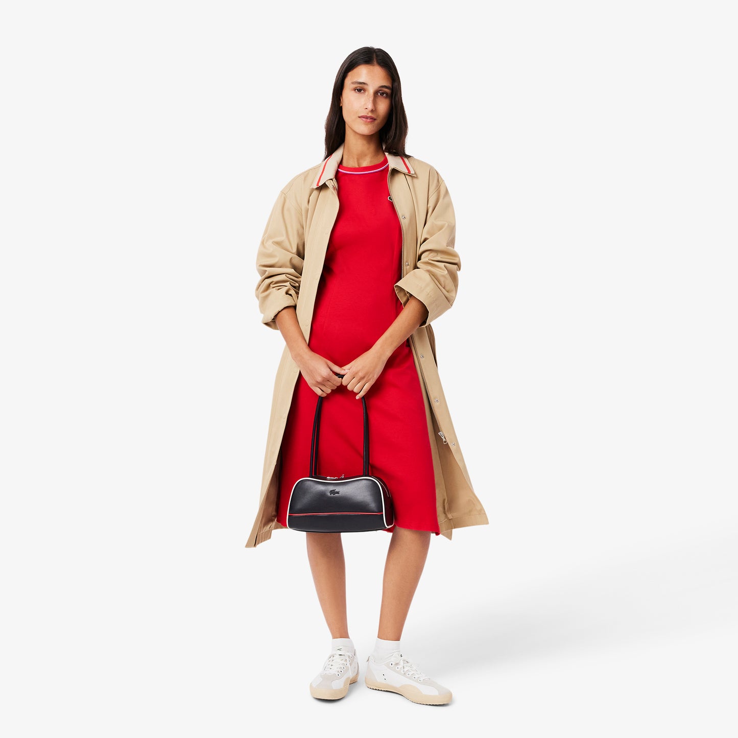 Trim Accent Jersey T-shirt Dress-EF9988