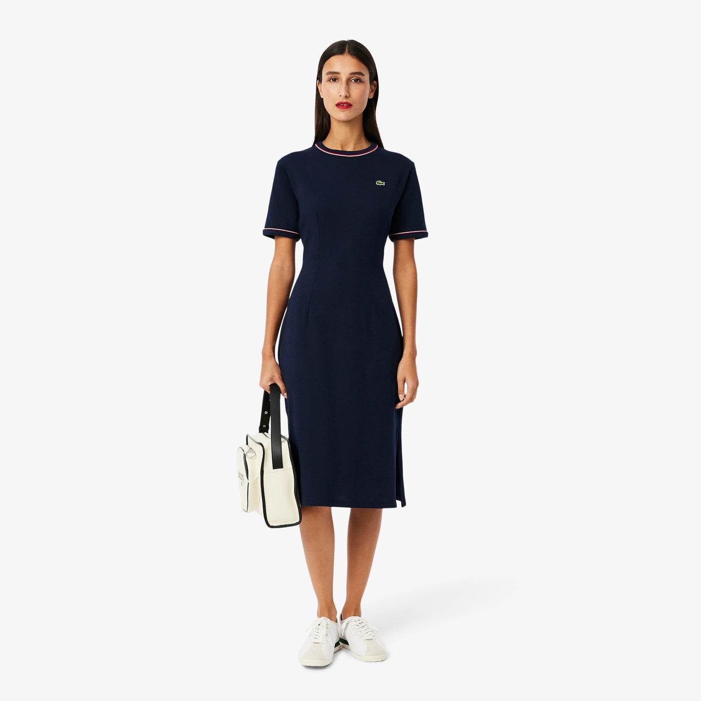 Trim Accent Jersey T-shirt Dress-EF9988