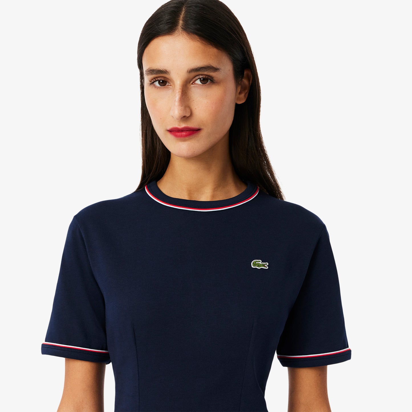 Trim Accent Jersey T-shirt Dress-EF9988