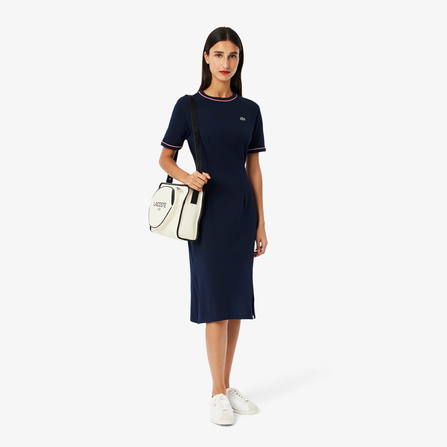 Trim Accent Jersey T-shirt Dress-EF9988