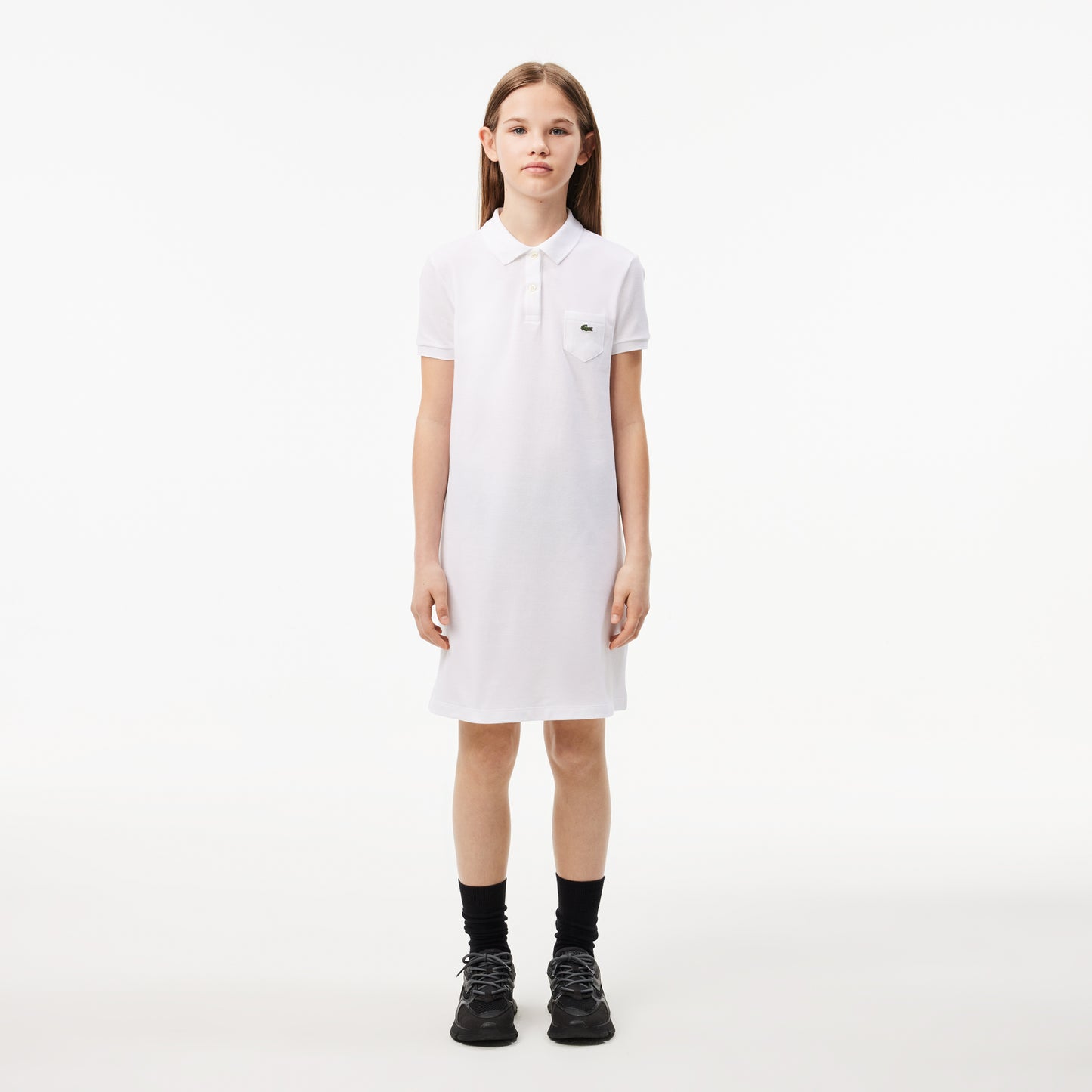 Girl S Polo Style Cotton Dress - Ej2816