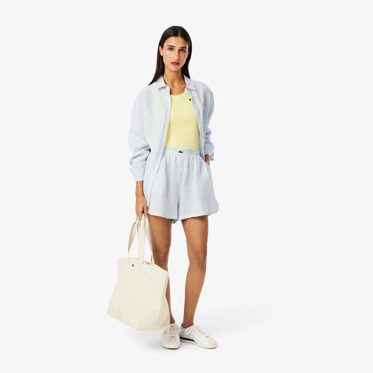 Loose Striped Linen Shorts-FF0226