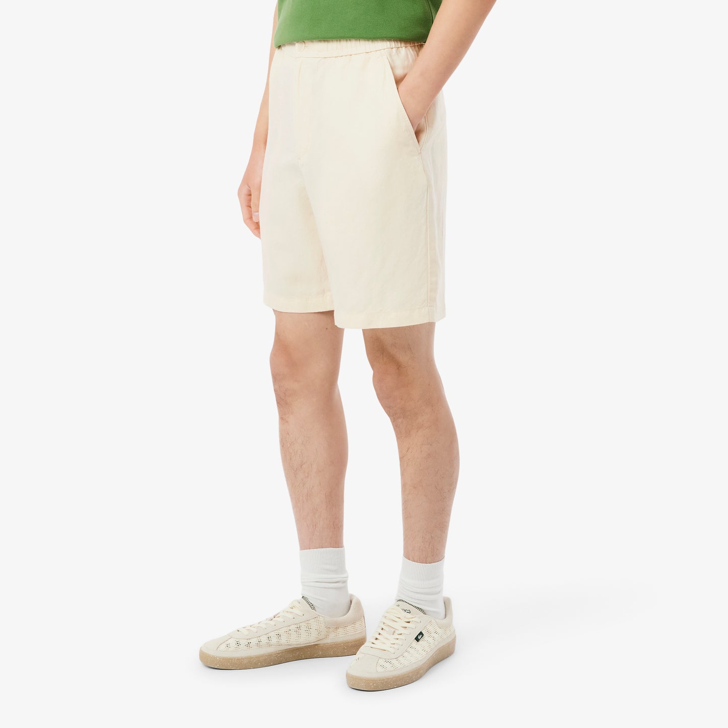 Regular Fit Linen Blend Twill Shorts-GH2628