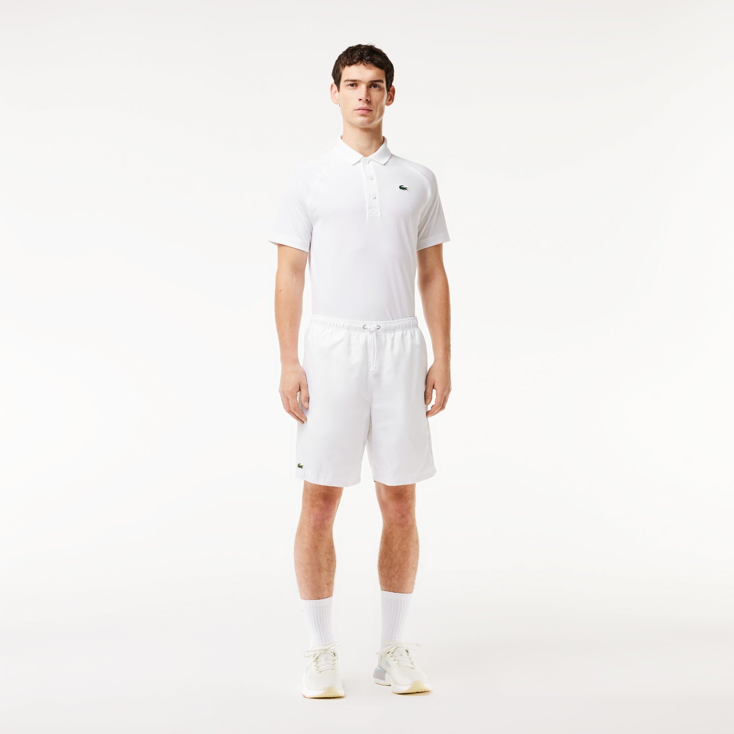 Men's Lacoste SPORT tennis shorts in solid diamond weave taffeta - GH353T