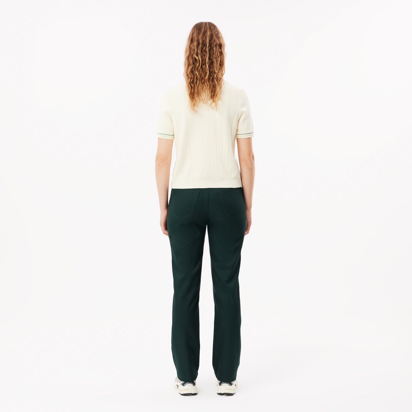 Straight Fit Topstitch Detail Pants-HF3247