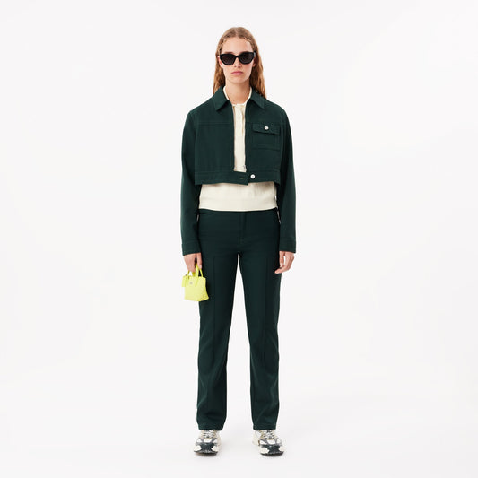 Straight Fit Topstitch Detail Pants-HF3247