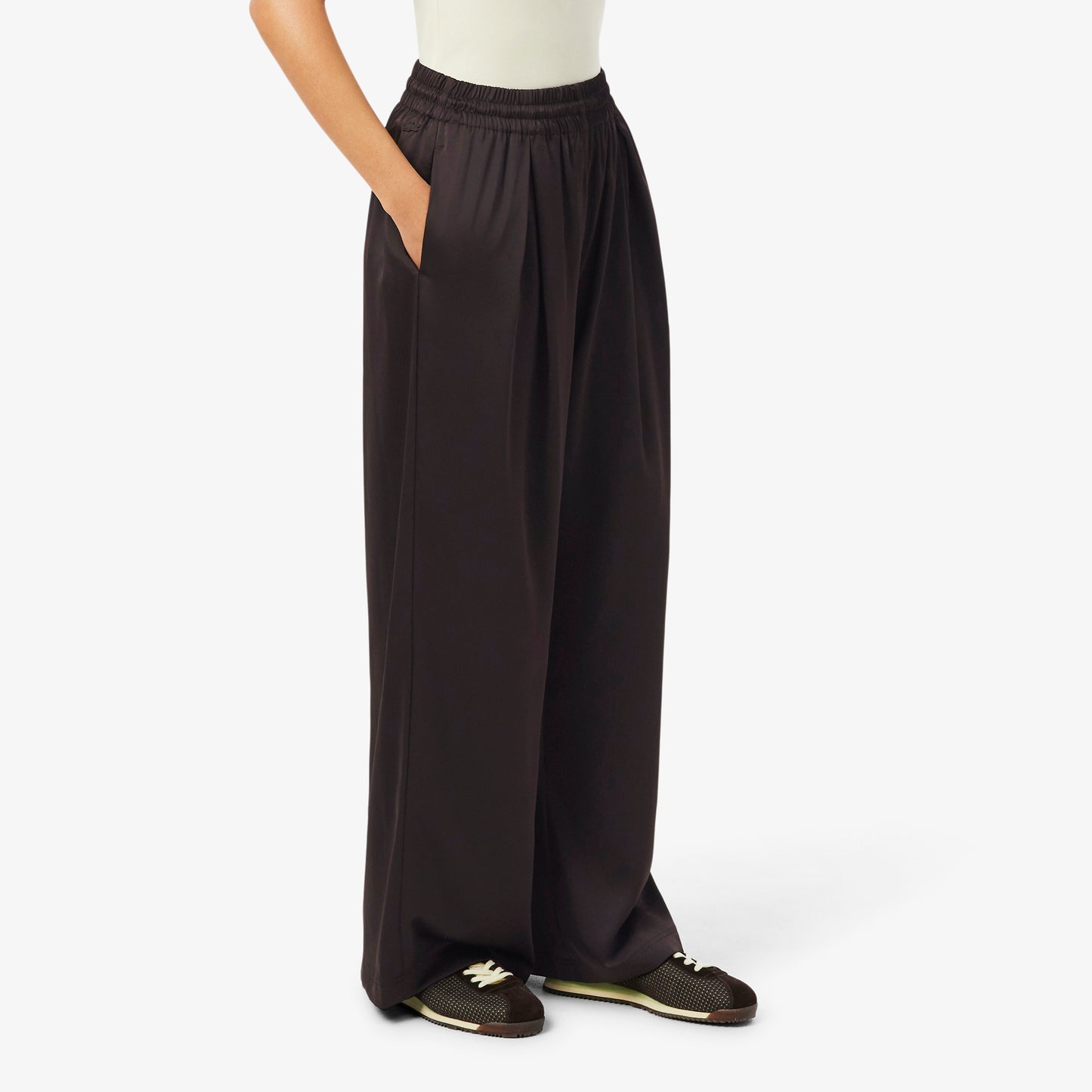 Oversized Elasticated Satin Pants-HF9801