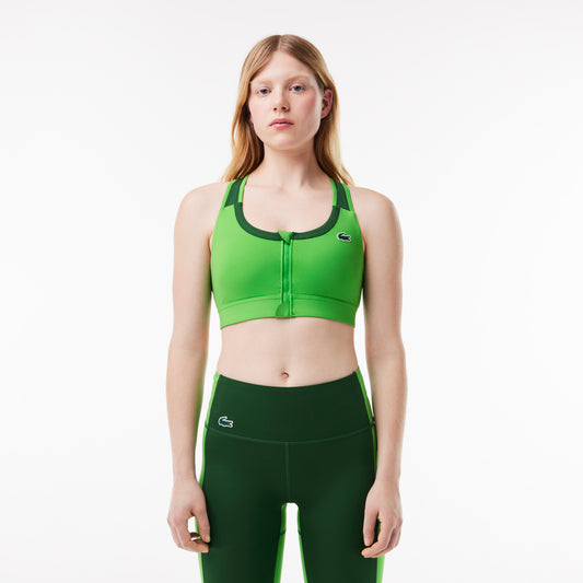 Sport Zipped Colour-Block Stretch Bralette-IF7320