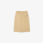 Straight Cut Twill Midi Skirt-JF9817