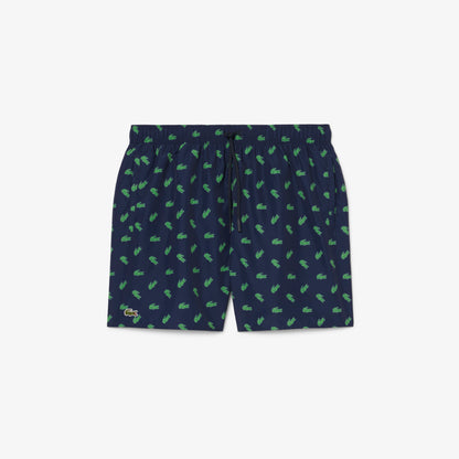Mid Length Crocodile Print Swim Trunks-MH1851