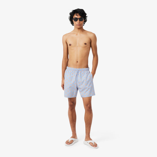Mid Length Crocodile Print Swim Trunks-MH1851