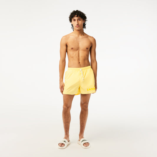 Mens Lacoste Quick Dry Swim Trunks with Integrated Lining