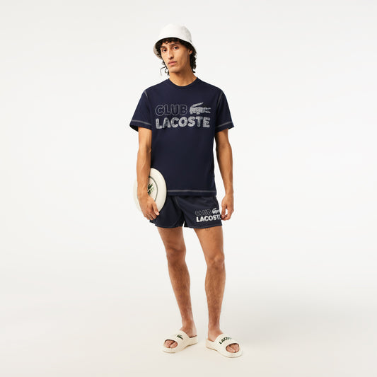 Mens Lacoste Quick Dry Swim Trunks with Integrated Lining