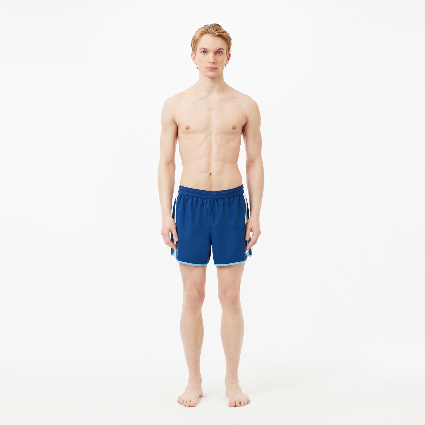 Mid Length Colour-Block Striped Swim Trunks - MH7321