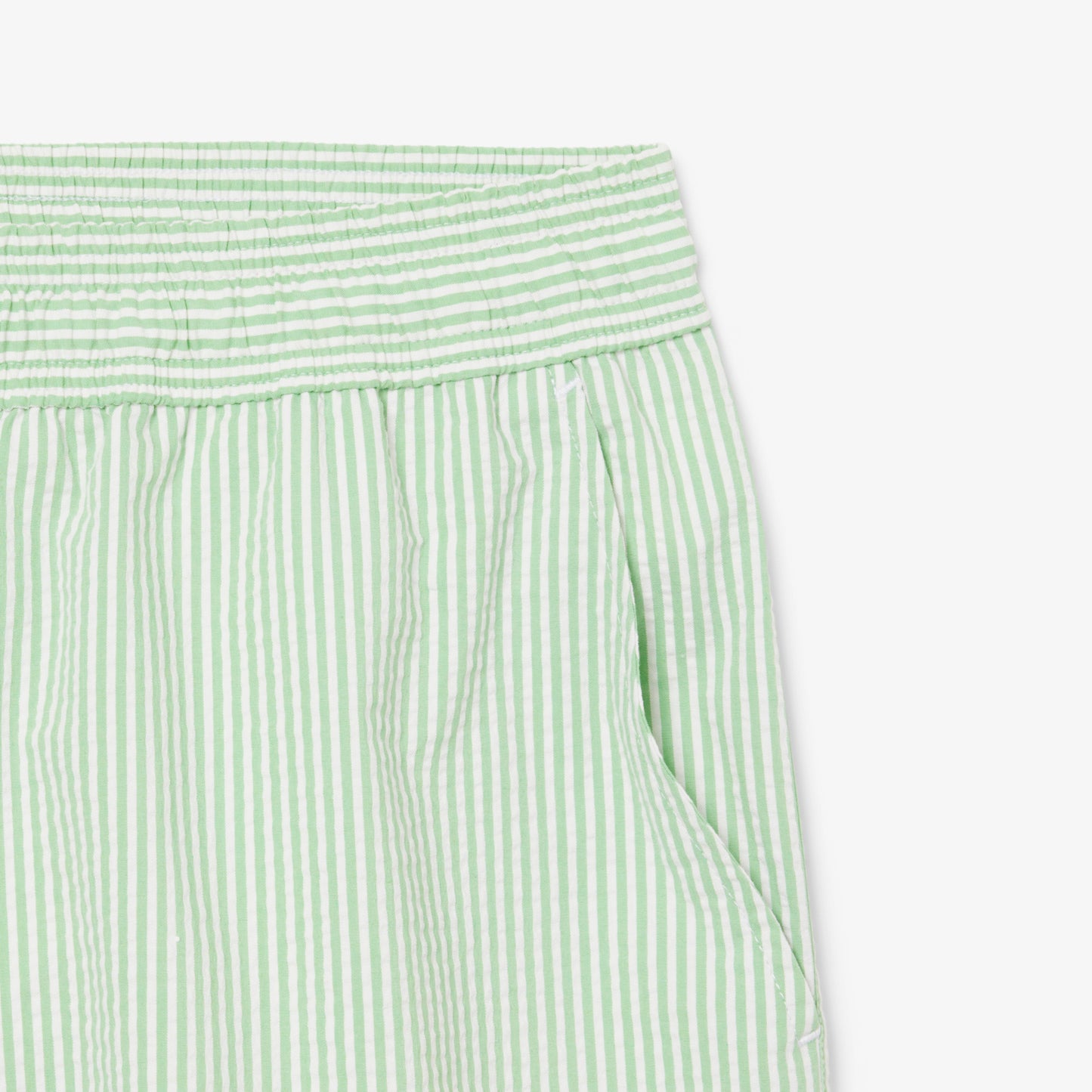 Mid Length Striped Textured Swim Trunks - MH9089