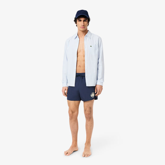 Short Badge Accent Swim Trunks-MH9106
