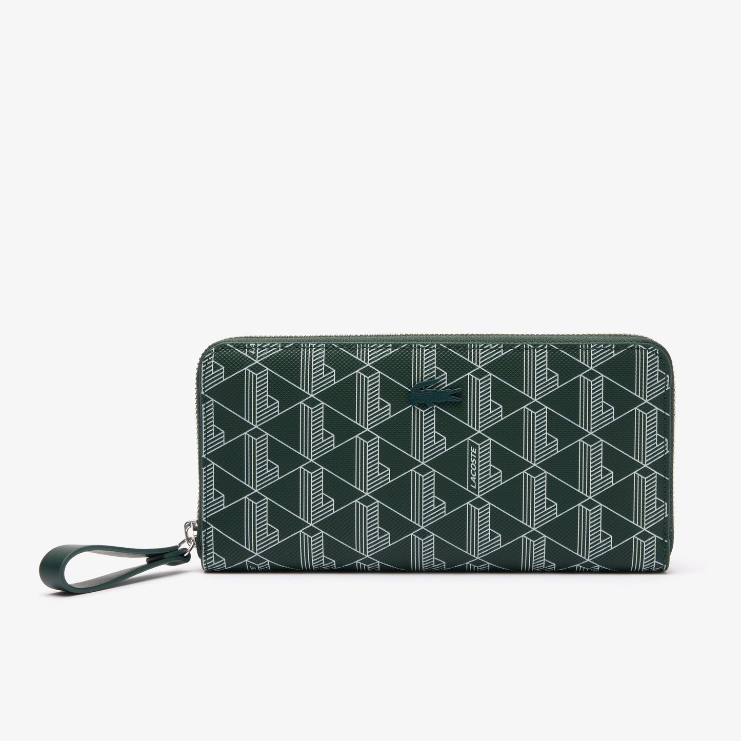 Women's Lacoste Monogram Print Zip Wallet - NF3958DG