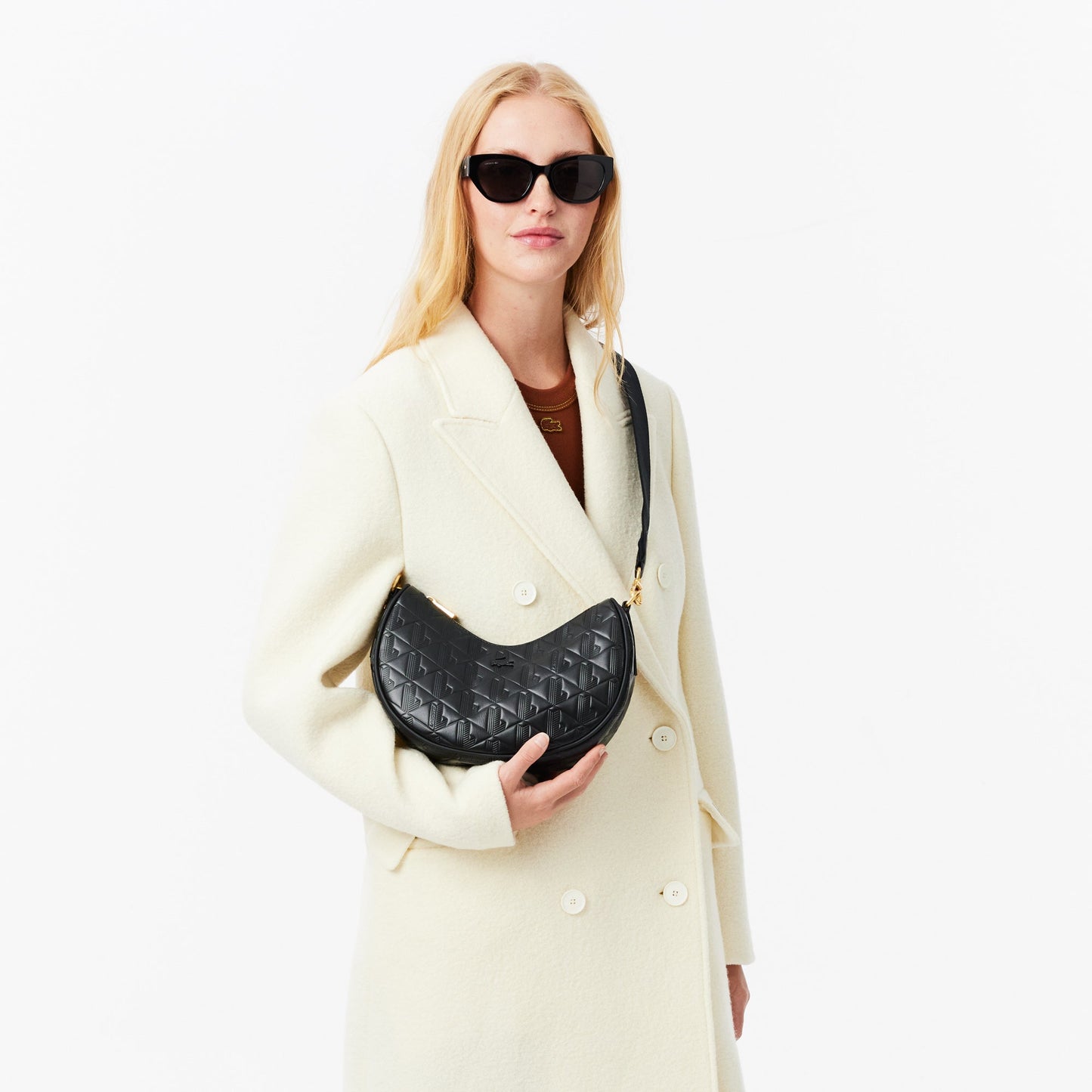 Maheki Embossed Leather Half Moon Purse-NF4710MH