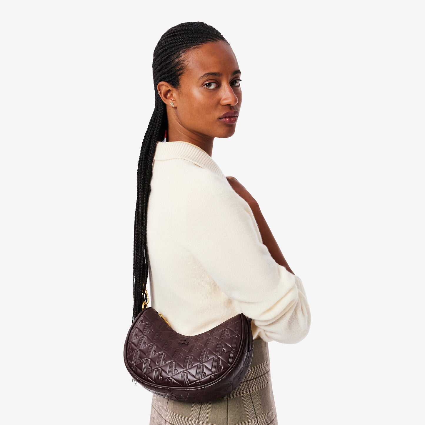 Maheki Embossed Leather Half Moon Purse - NF4710MH