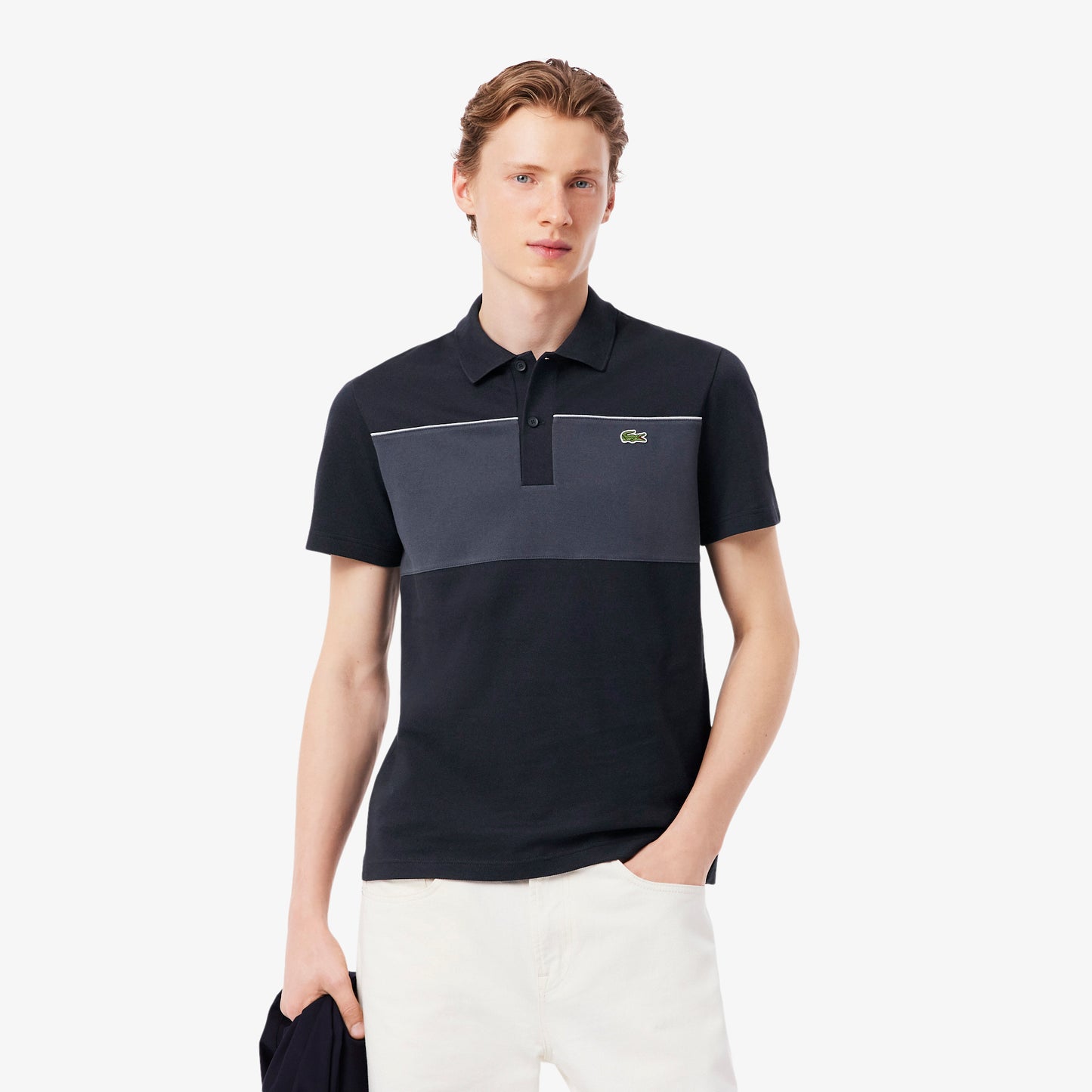 Regular Fit Colour-Block Piqué Polo Shirt-PH0895