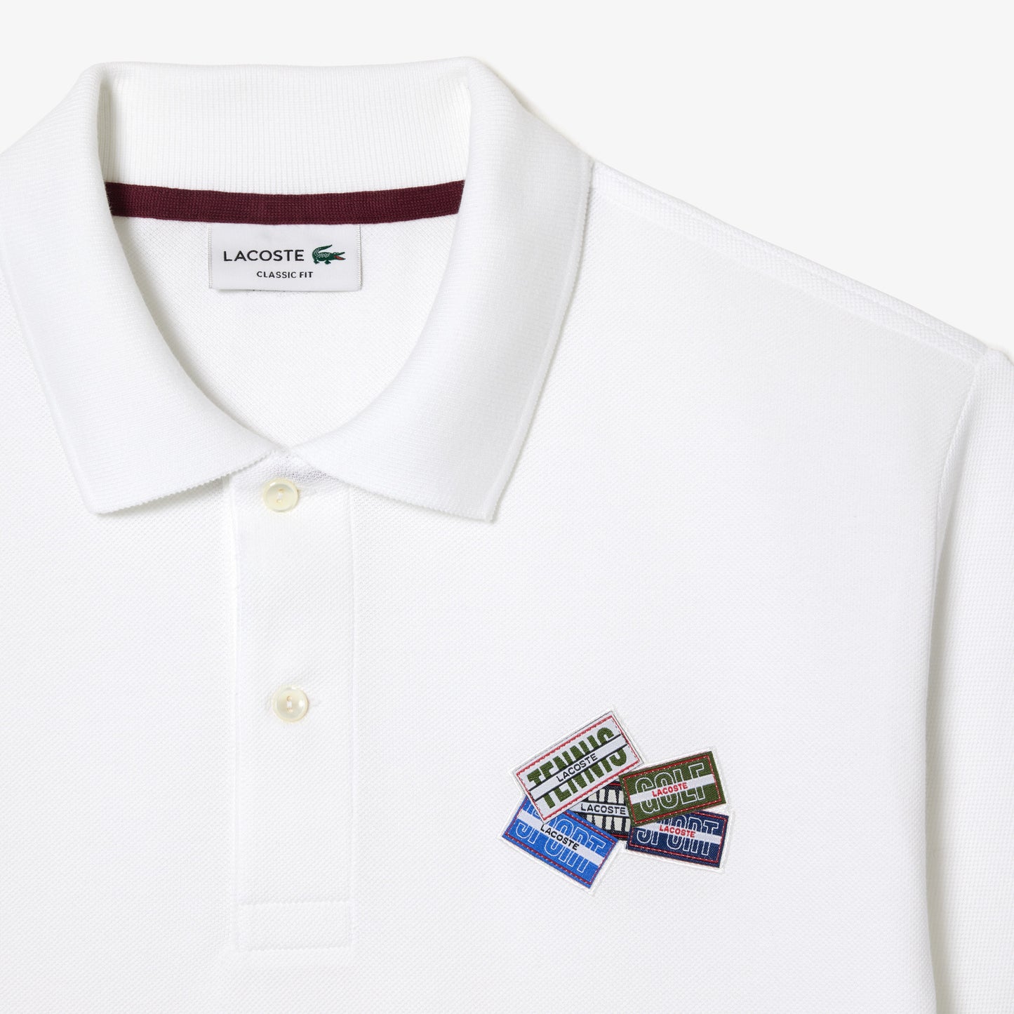 Cotton Pique L.12.12 Badge Detail Polo Shirt