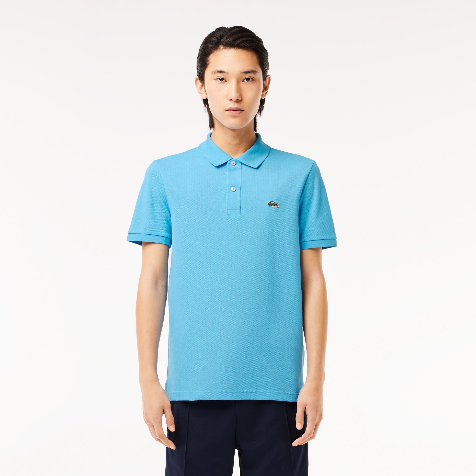 Lacoste Navy Heather Pique Polo Shirt Buy Original Slim Fit Petit