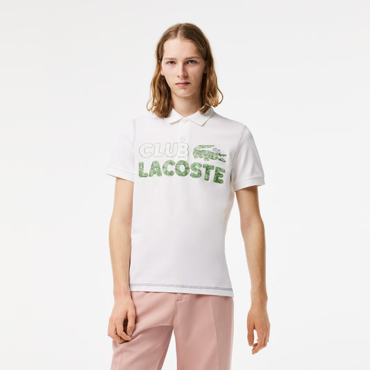 Mens Lacoste Organic Cotton Printed Polo Shirt