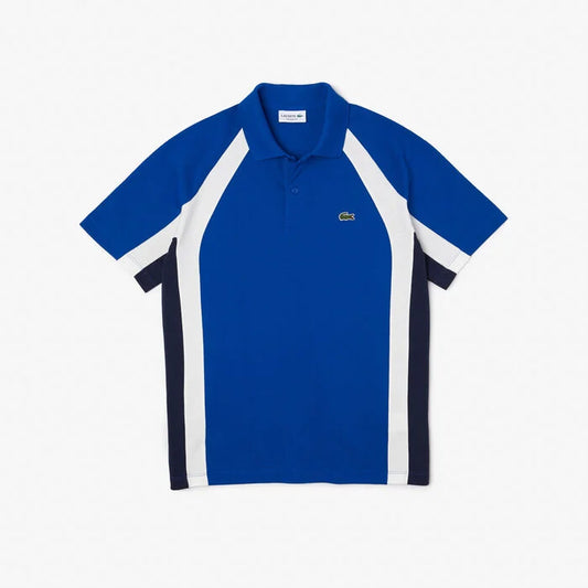 Mens Lacoste Cotton Mini-Pique Colourblock Polo Shirt