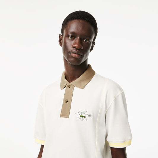 Mens Lacoste Two Tone Organic Cotton Polo Shirt
