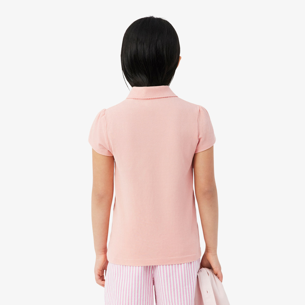 Scalloped Collar Piqué Polo Shirt-PJ0953