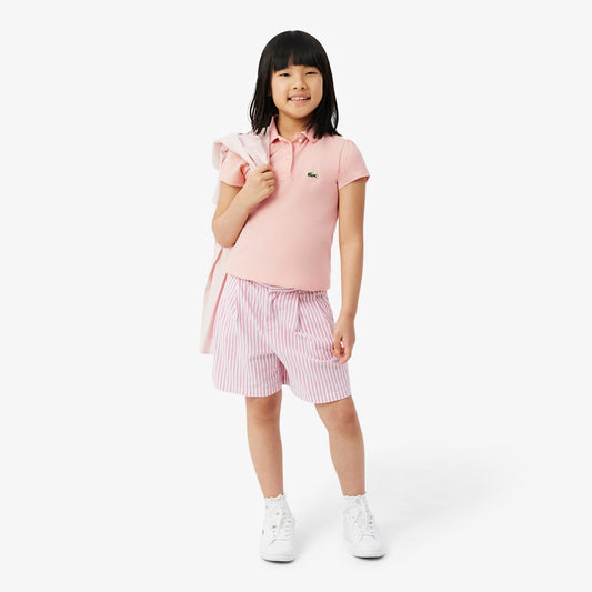 Scalloped Collar Piqué Polo Shirt-PJ0953