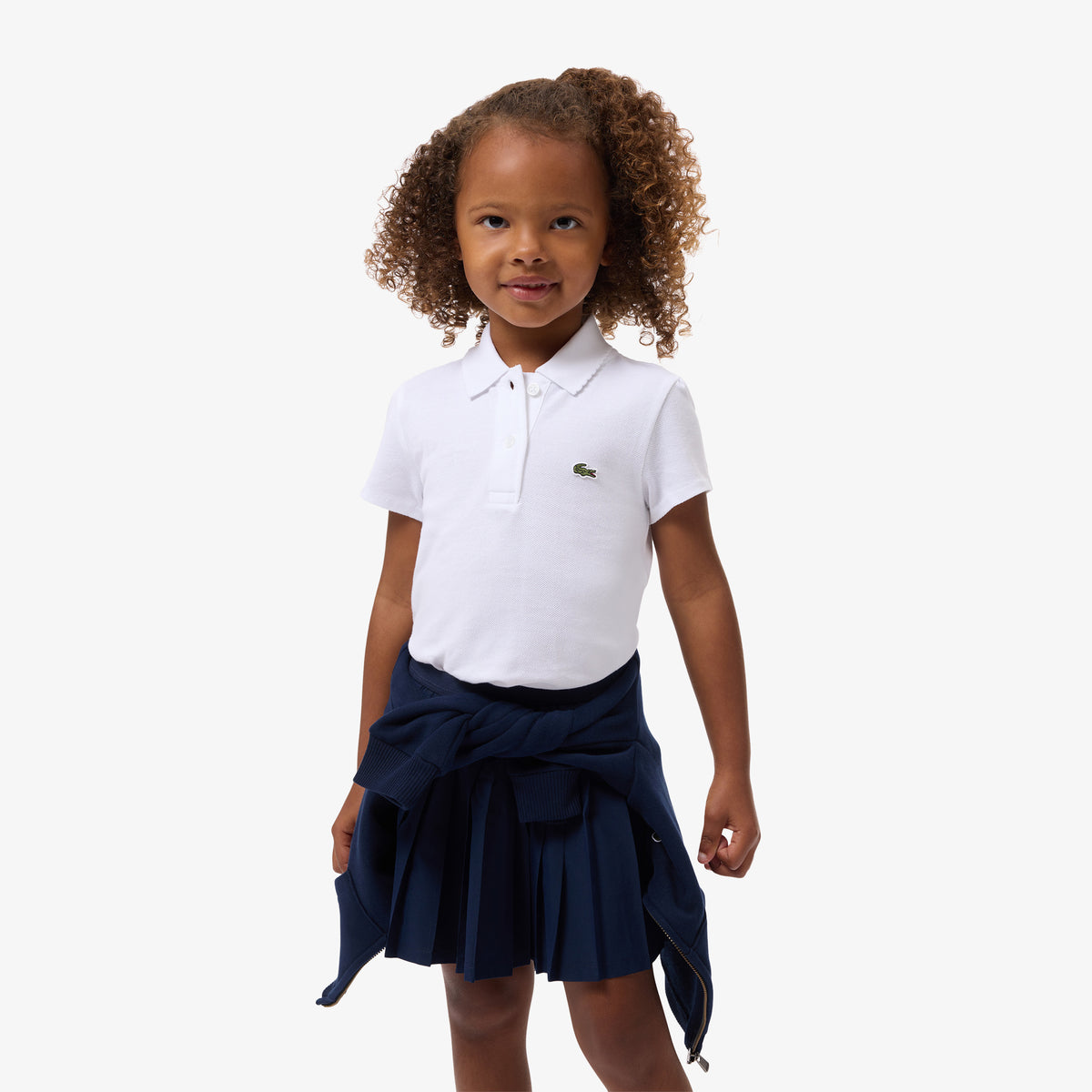 Scalloped Collar Piqué Polo Shirt-PJ0968