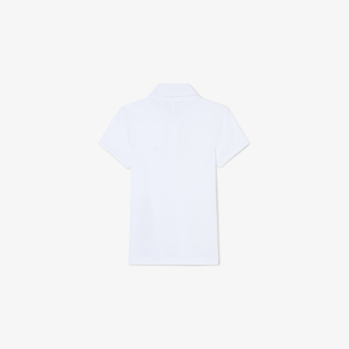 Scalloped Collar Piqué Polo Shirt-PJ0968