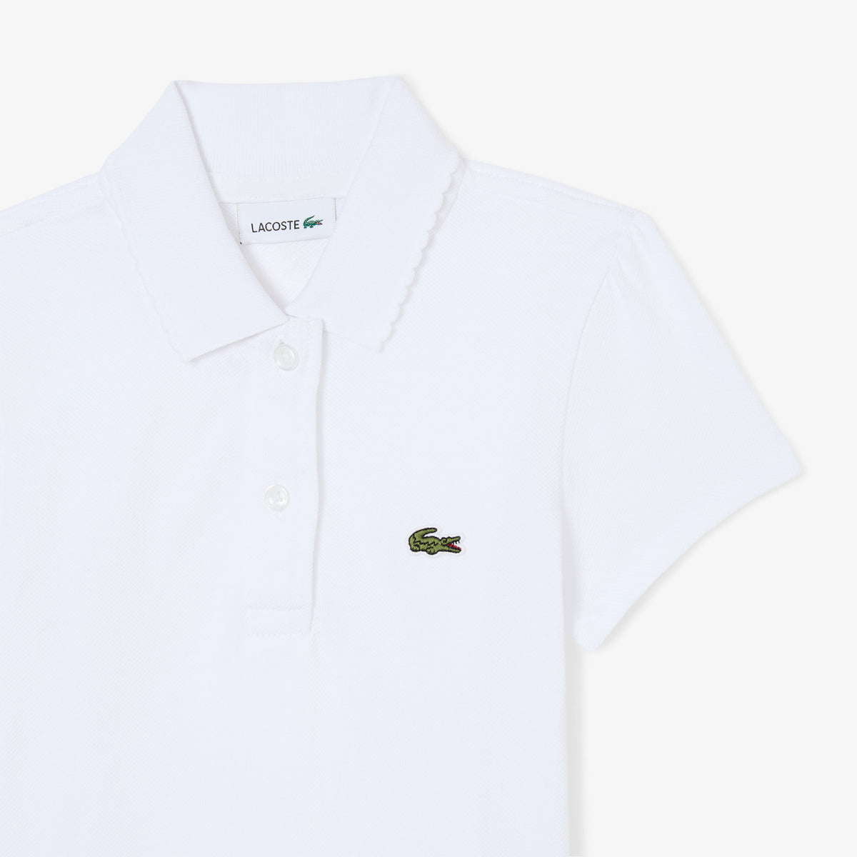 Scalloped Collar Piqué Polo Shirt-PJ0968