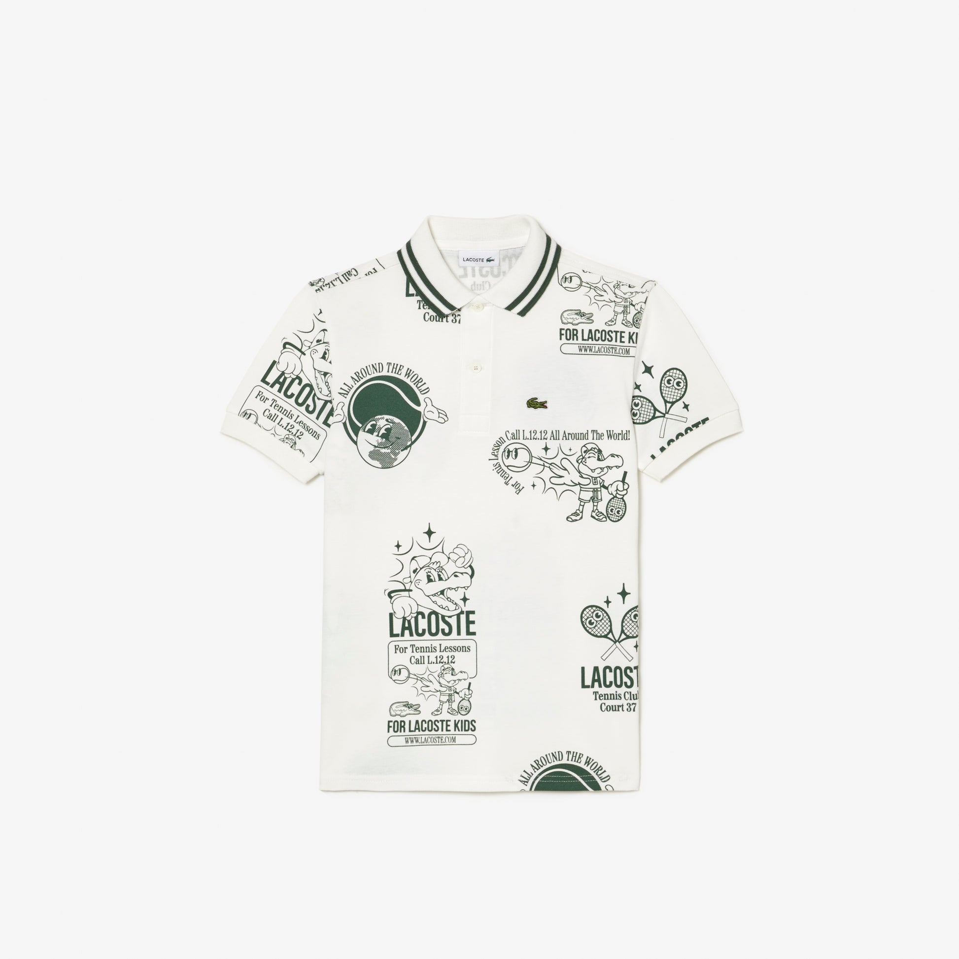 Graphic Print Cotton Polo Shirt