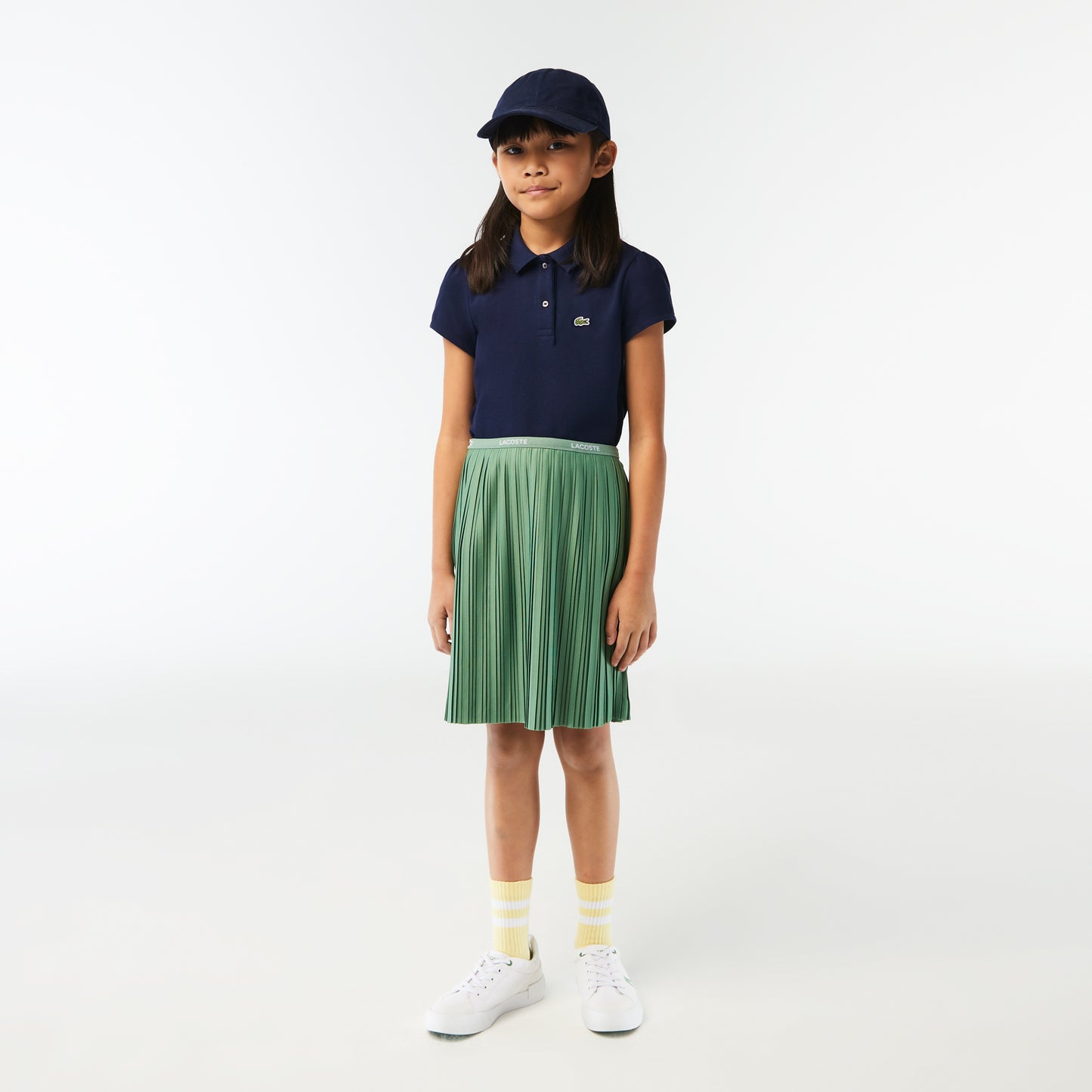 Girls' Lacoste Scalloped Collar Mini Piqué Polo Shirt - PJ3594