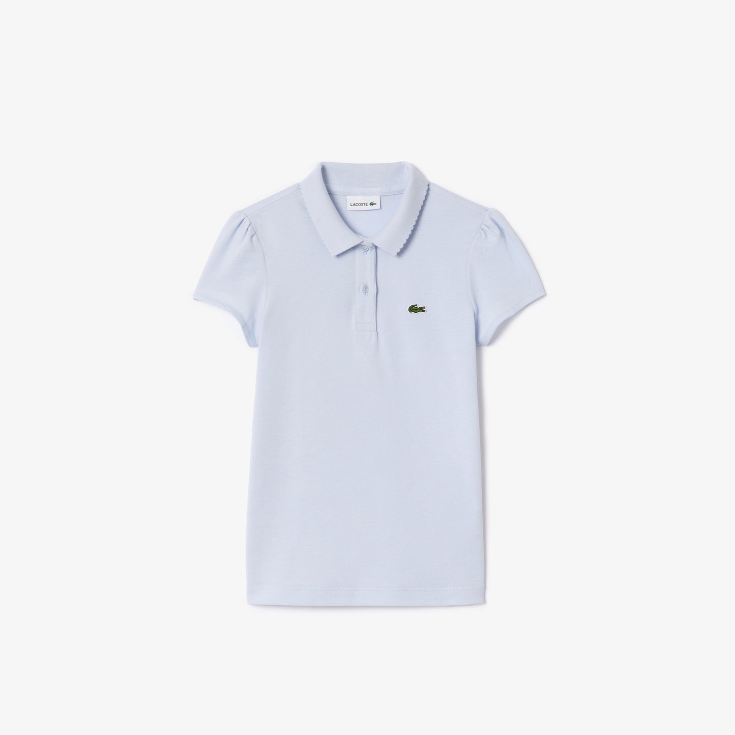 Scalloped Collar Mini Piqué Polo Shirt